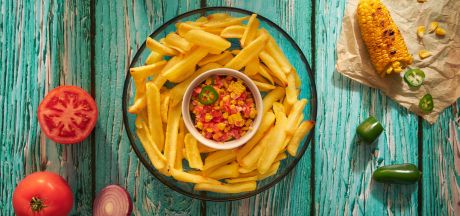 AVIKO Grip 'n Dip with grilled corn dip