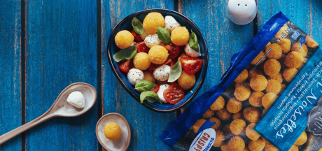 Caprese with Pom' Noisettes potato balls