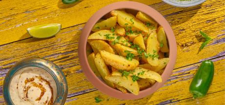 AVIKO Pati Parts with chimichurri and honey-mustard sauce