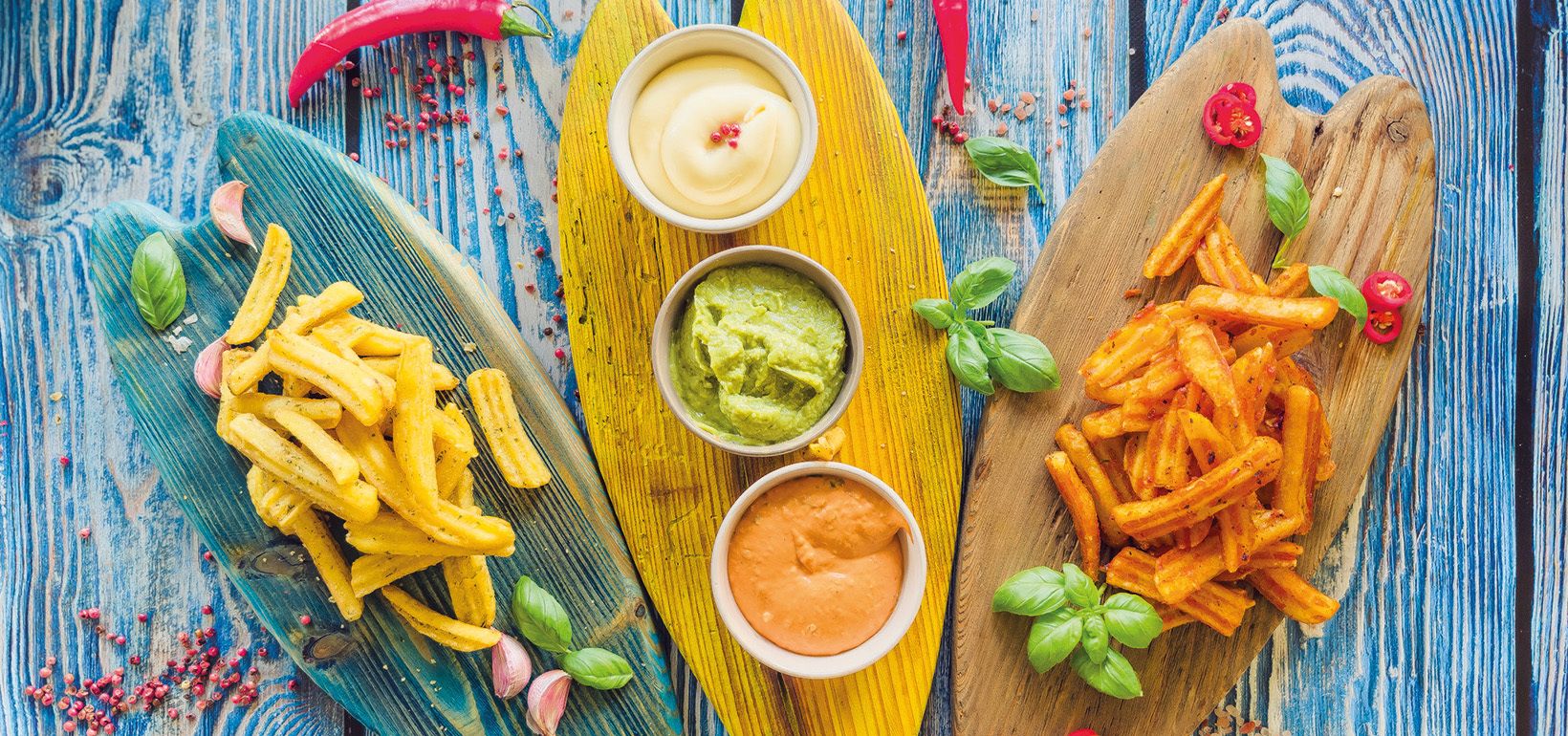 Aviko Wavy Blends with 3 easy dips